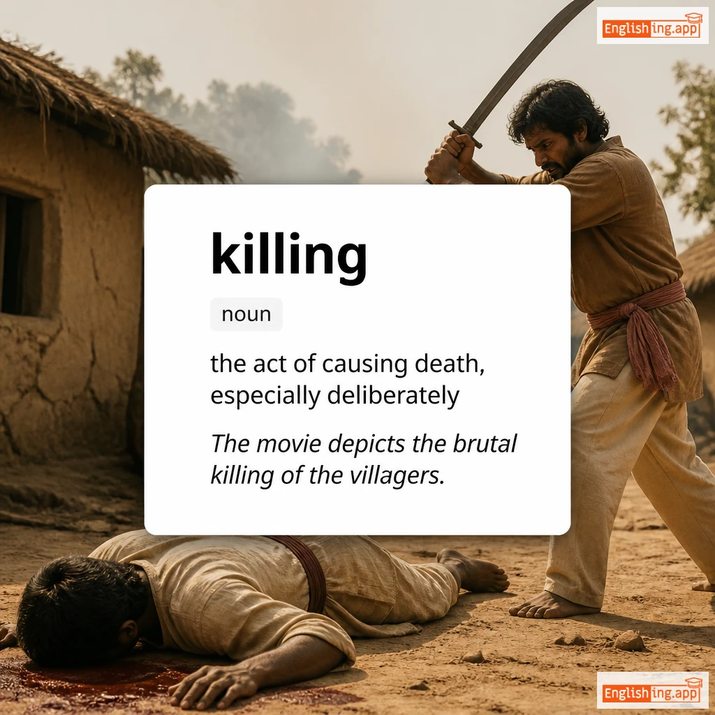 killing definition card — visual illustration of the meaning
