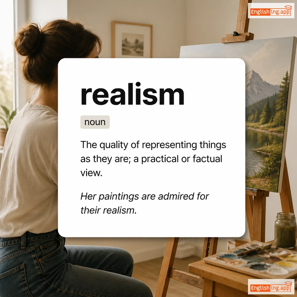 realism definition card — visual illustration of the meaning