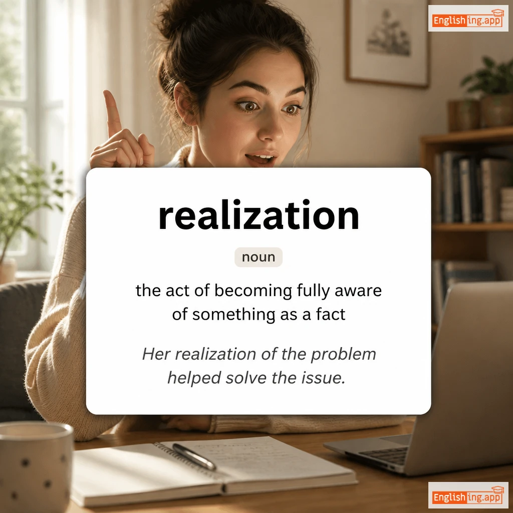 realization definition card — visual illustration of the meaning