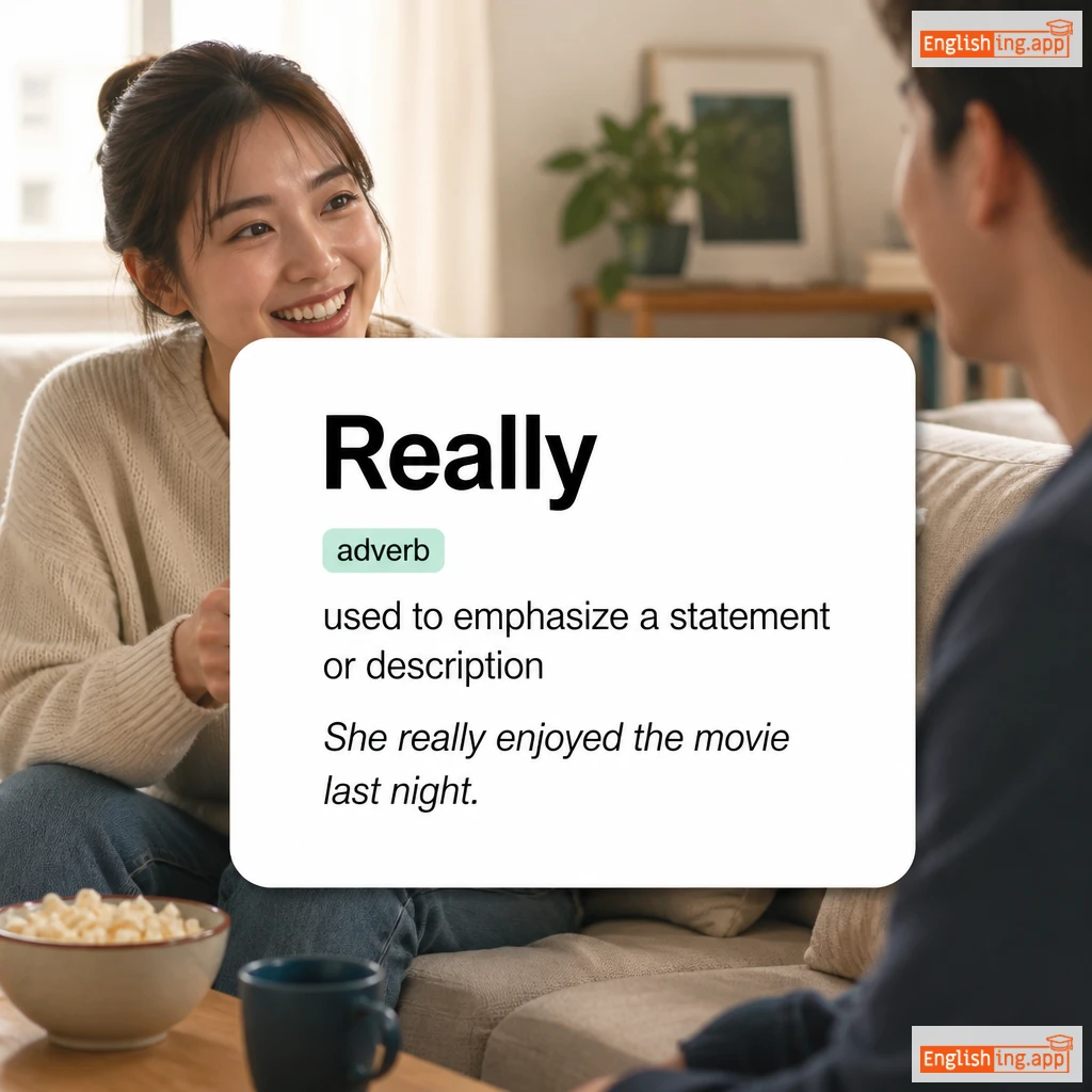 Really definition card — visual illustration of the meaning