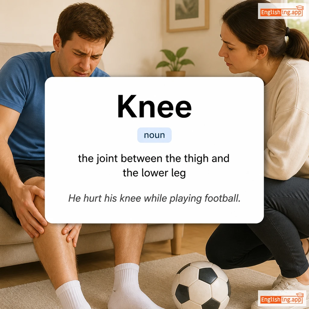 Knee definition card — visual illustration of the meaning