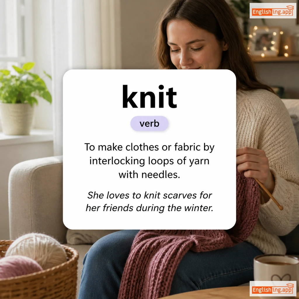 knit definition card — visual illustration of the meaning
