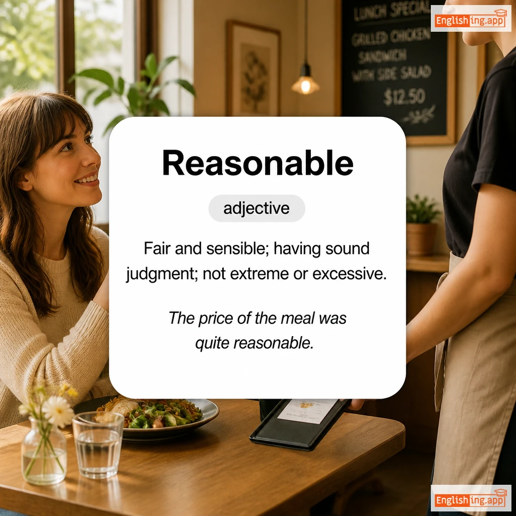 Reasonable definition card — visual illustration of the meaning