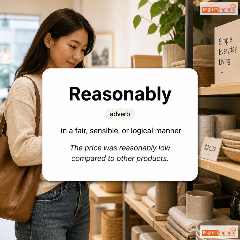 Reasonably definition card — visual illustration of the meaning