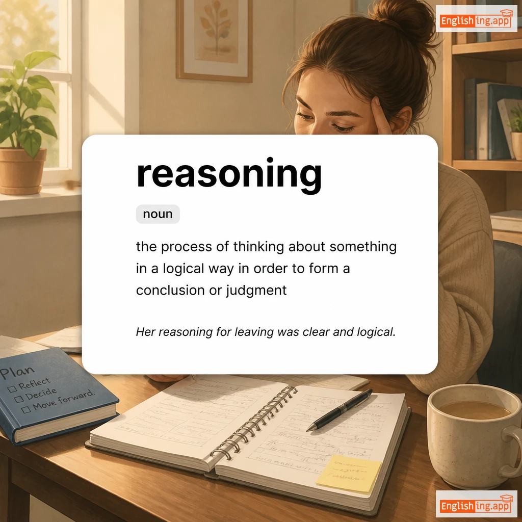 reasoning definition card — visual illustration of the meaning
