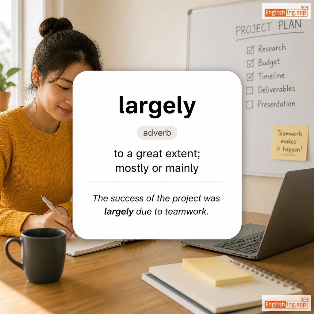 largely definition card — visual illustration of the meaning