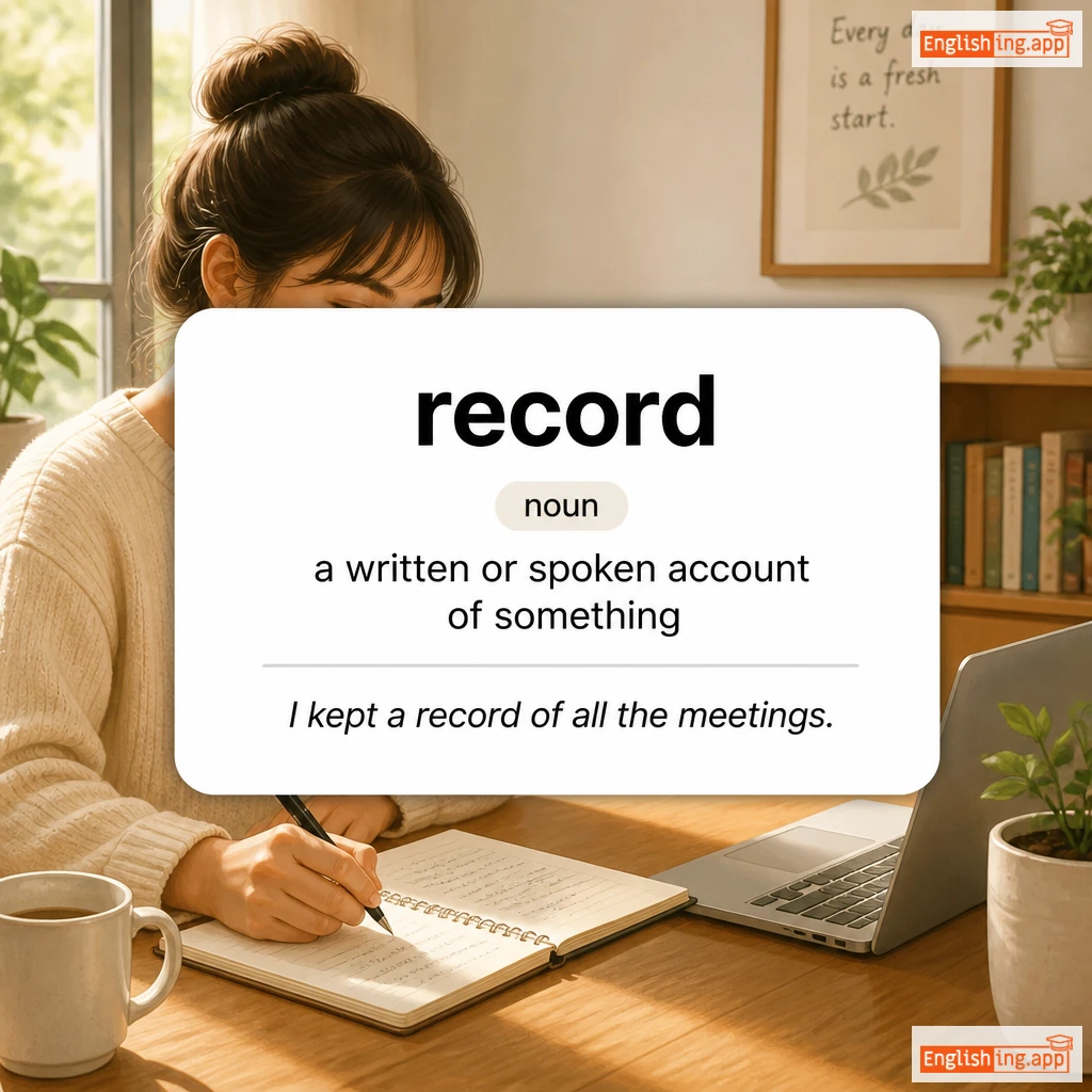 record definition card — visual illustration of the meaning