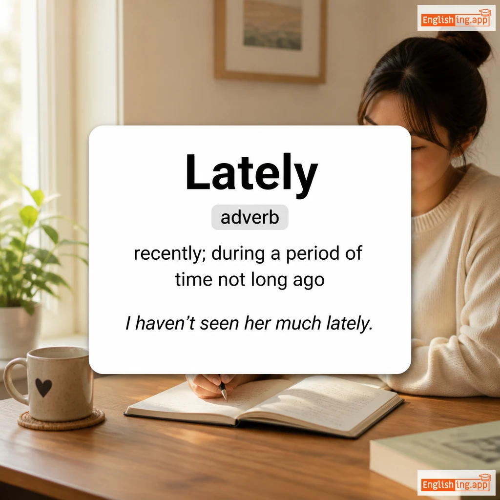 Lately definition card — visual illustration of the meaning