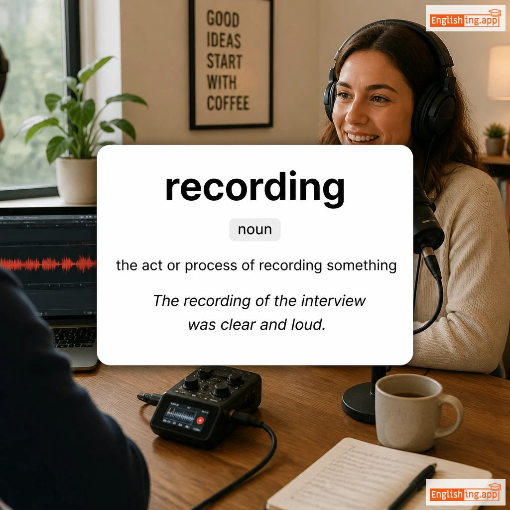 recording definition card — visual illustration of the meaning