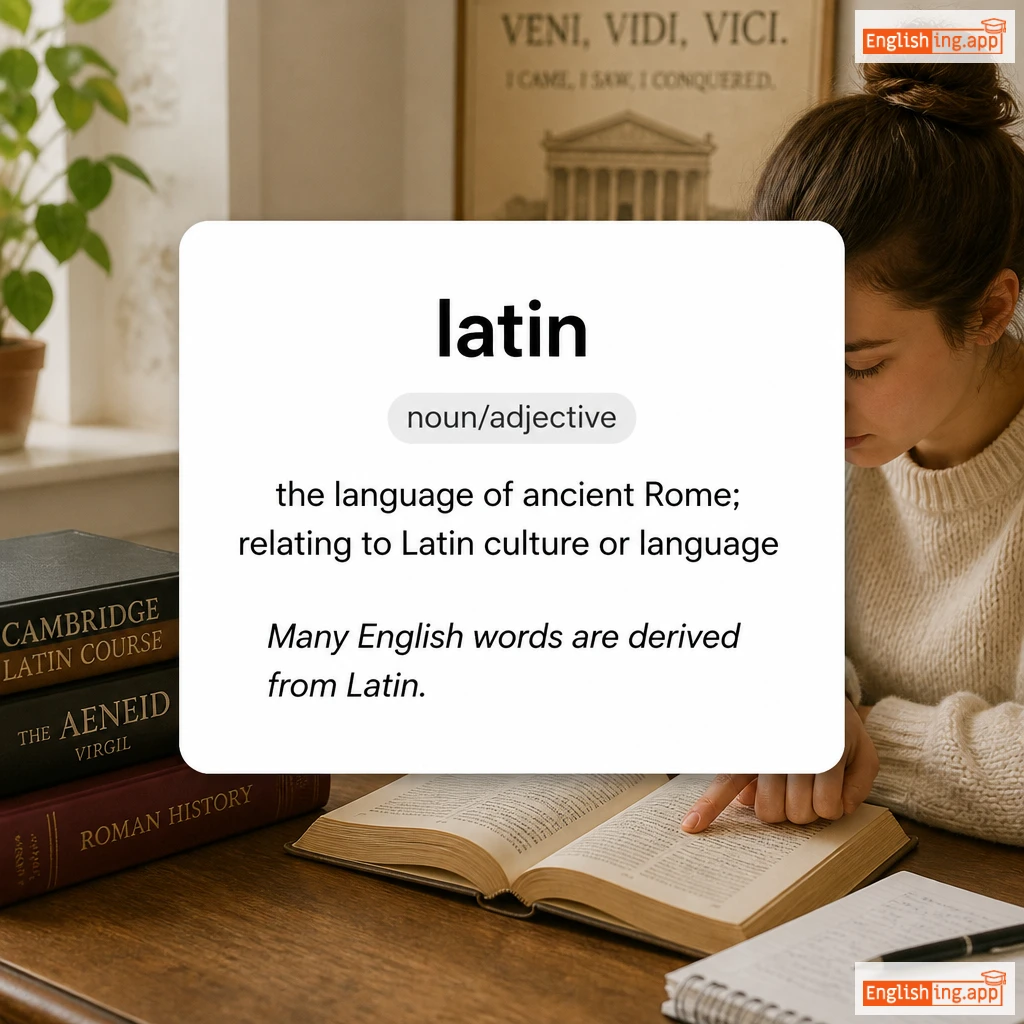 latin definition card — visual illustration of the meaning