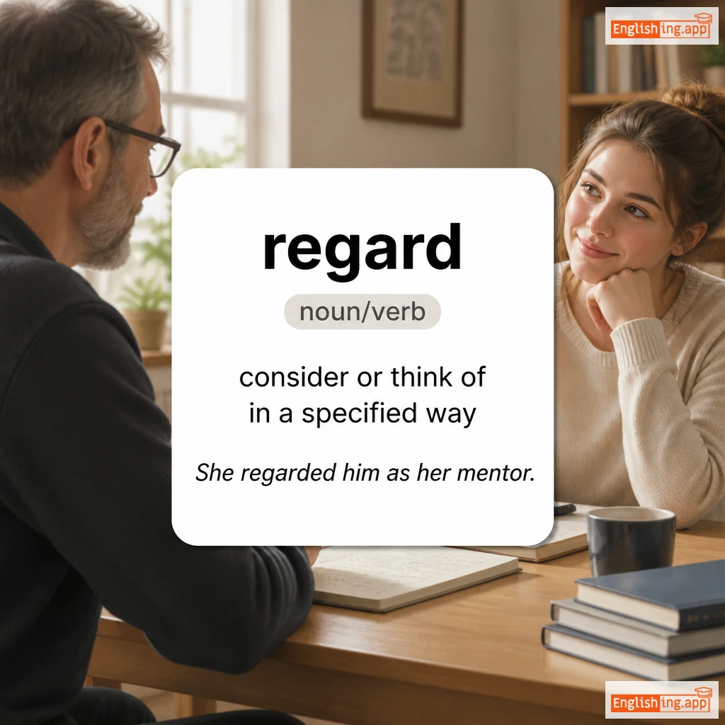 regard definition card — visual illustration of the meaning