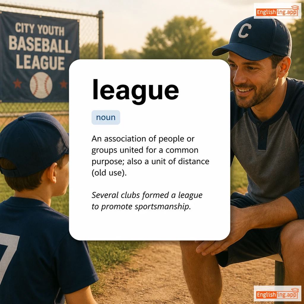league definition card — visual illustration of the meaning