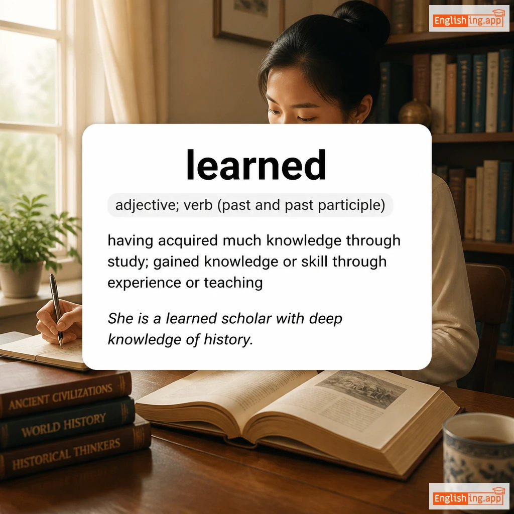 learned definition card — visual illustration of the meaning