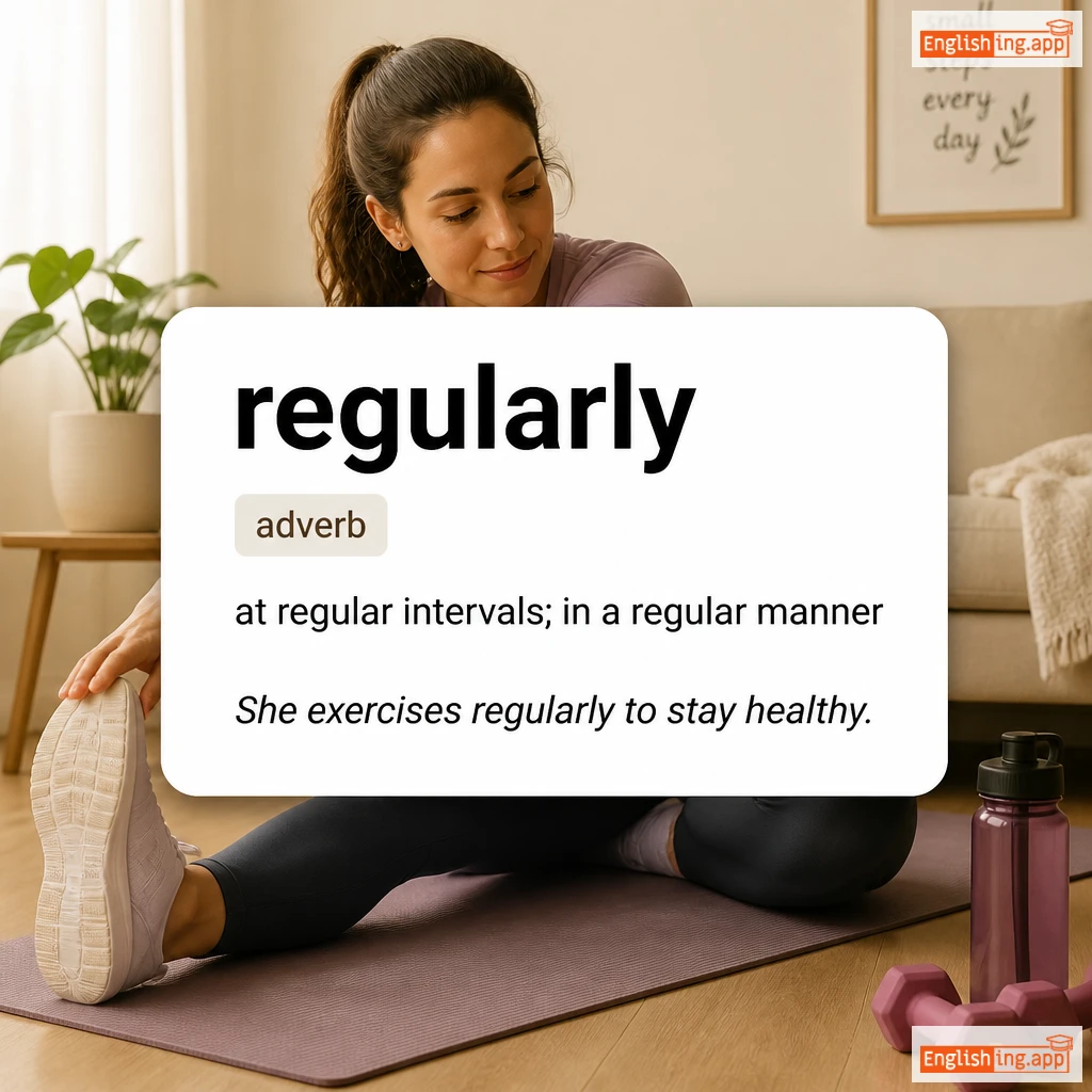 regularly definition card — visual illustration of the meaning