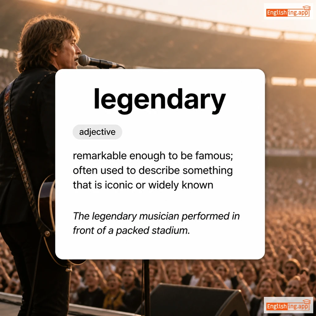 legendary definition card — visual illustration of the meaning