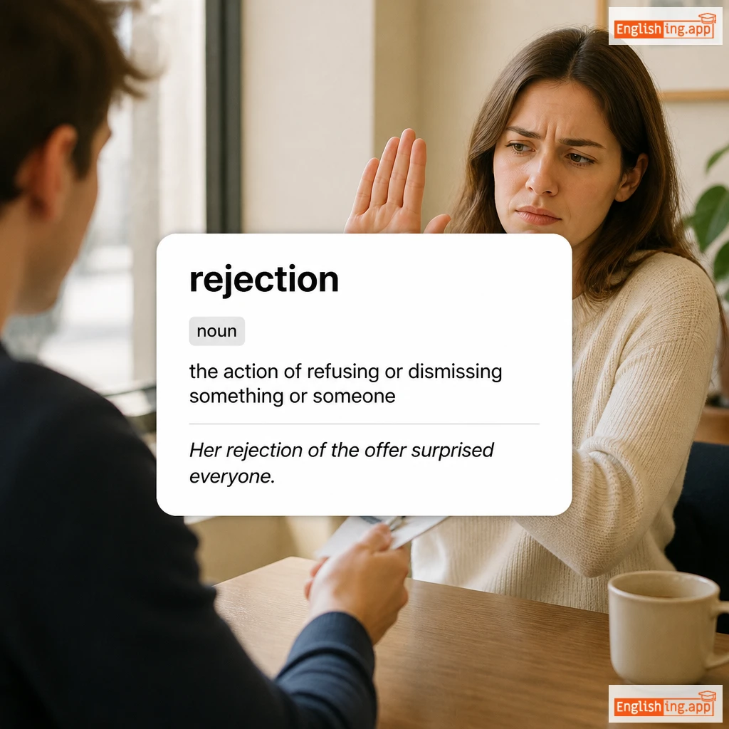 rejection definition card — visual illustration of the meaning