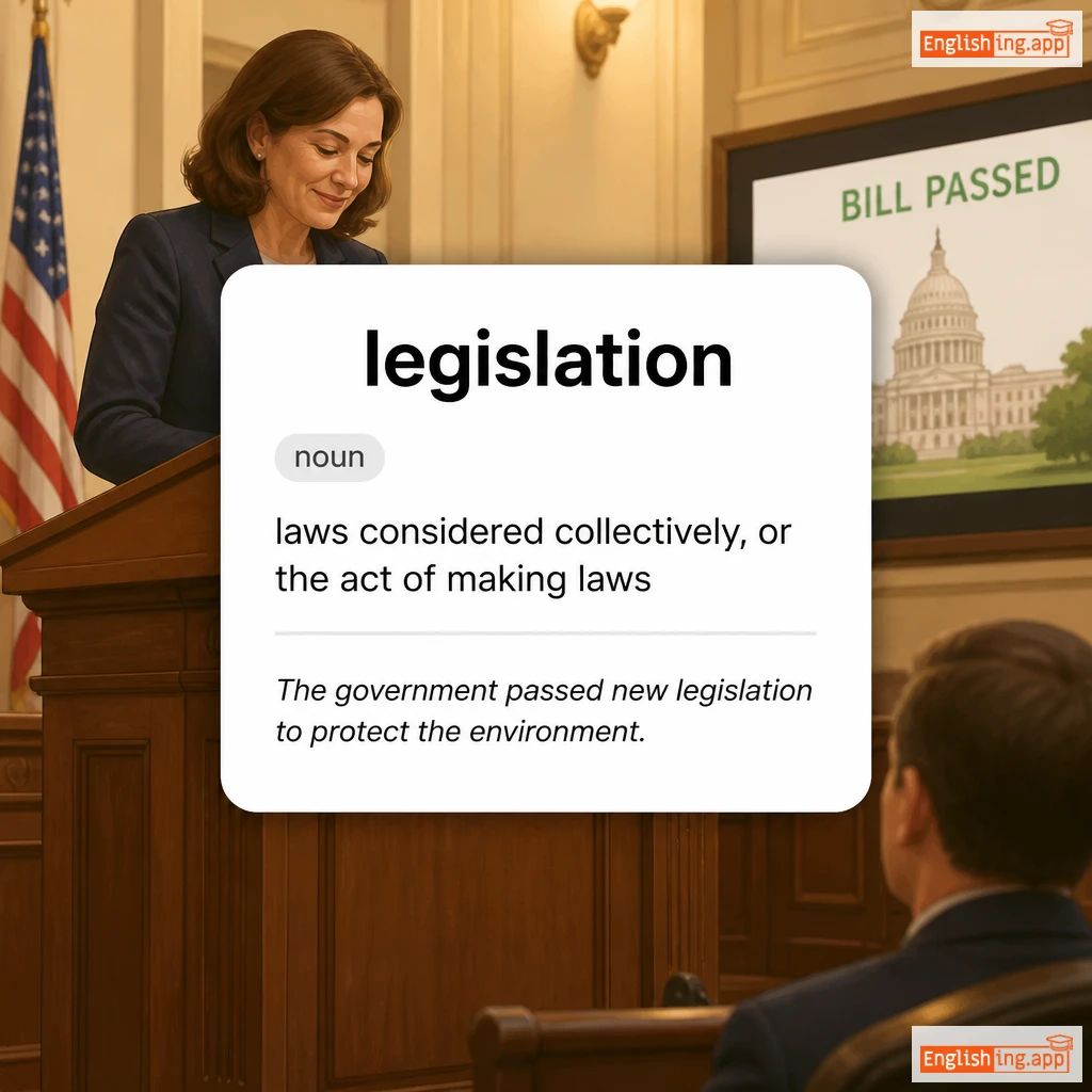 legislation definition card — visual illustration of the meaning