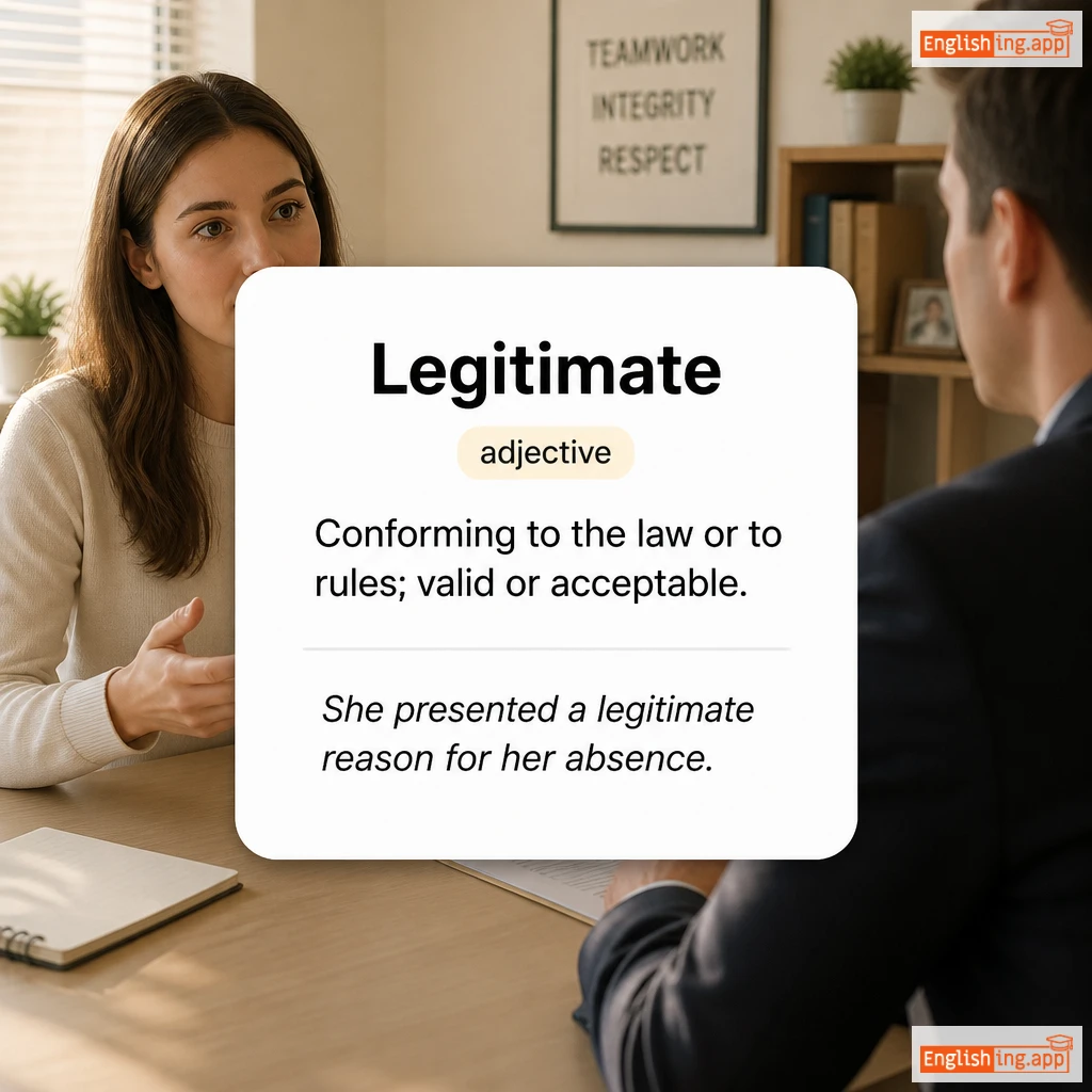 Legitimate definition card — visual illustration of the meaning
