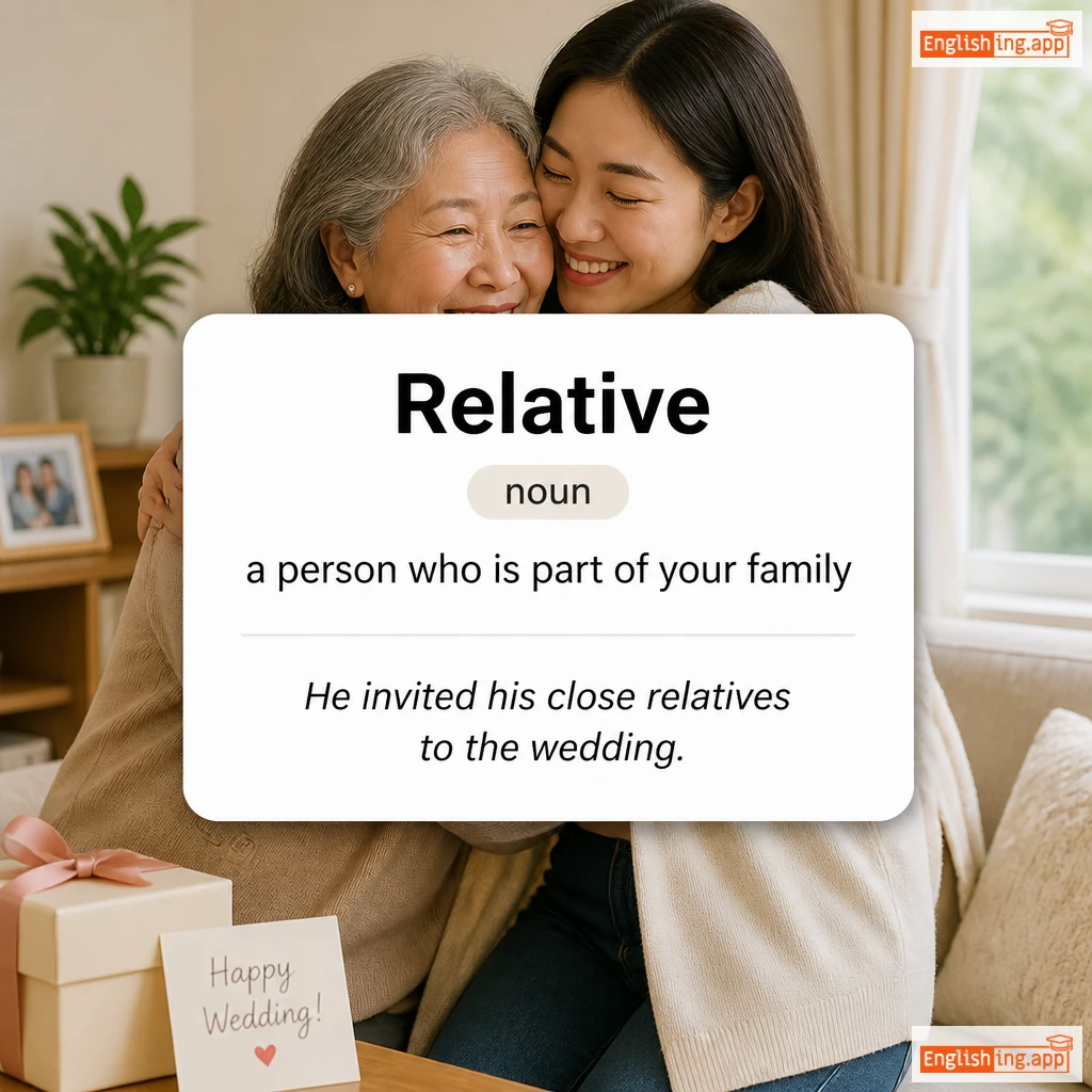 Relative definition card — visual illustration of the meaning