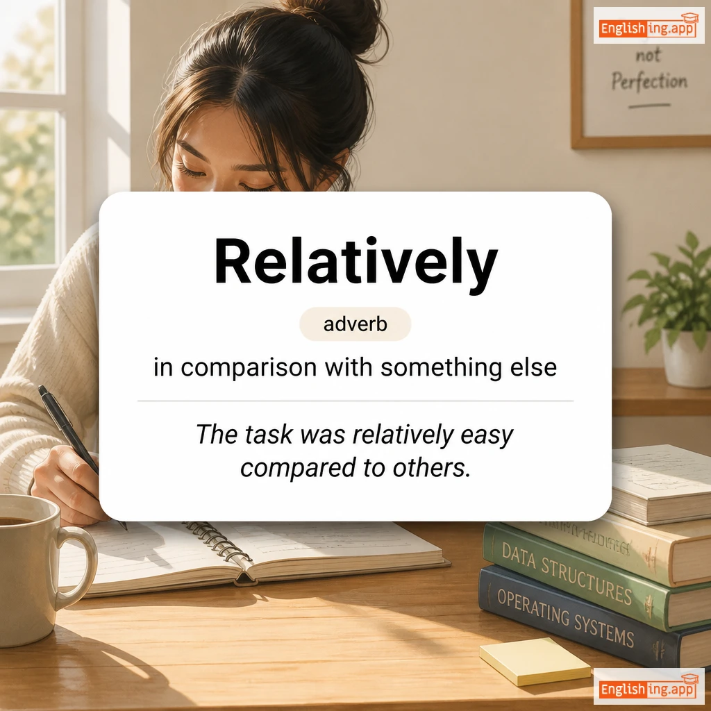 Relatively definition card — visual illustration of the meaning
