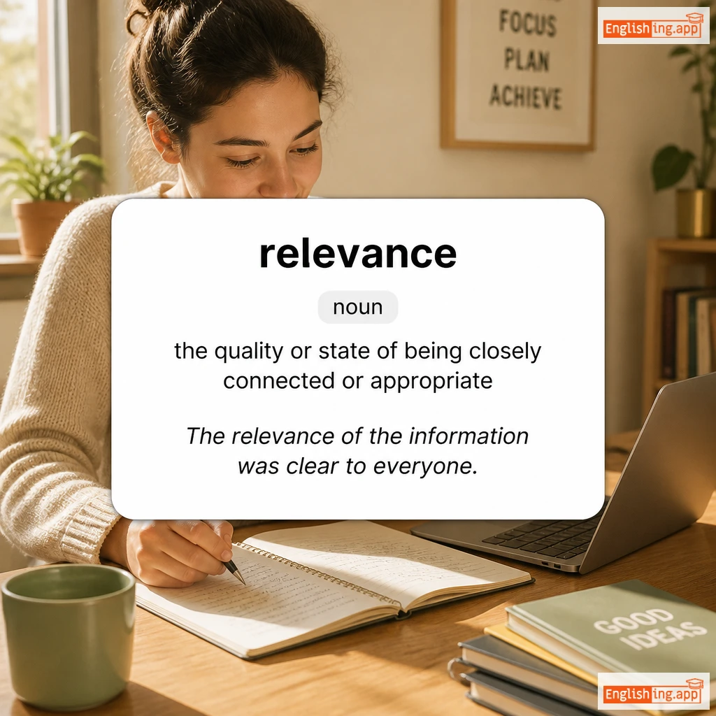 relevance definition card — visual illustration of the meaning