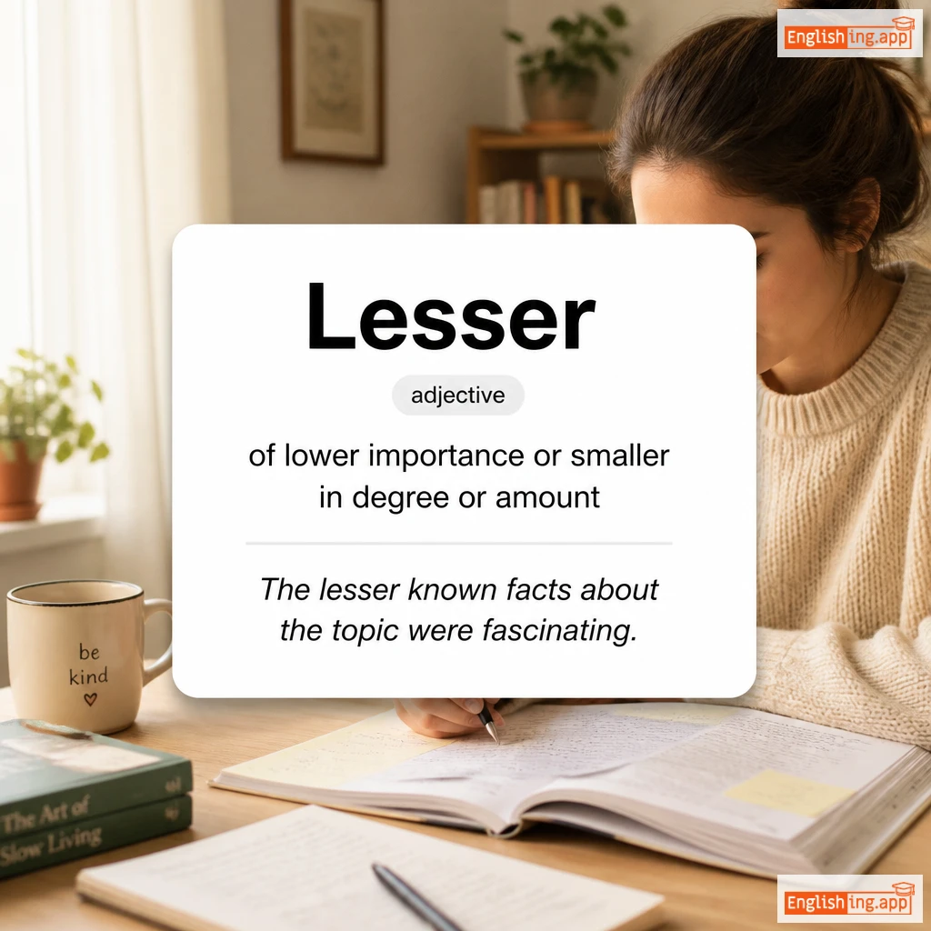 Lesser definition card — visual illustration of the meaning
