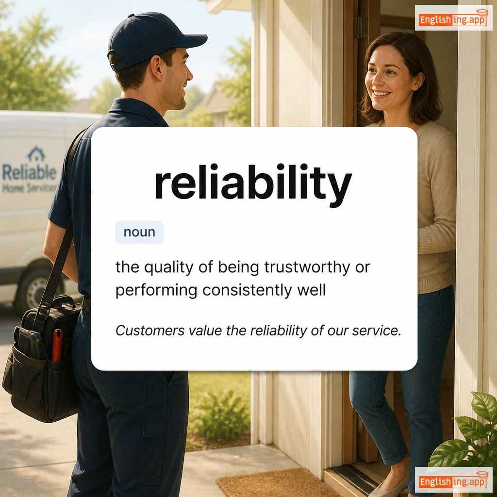 reliability definition card — visual illustration of the meaning