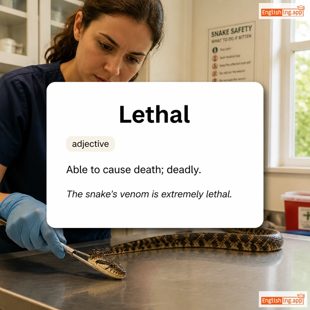 Lethal definition card — visual illustration of the meaning
