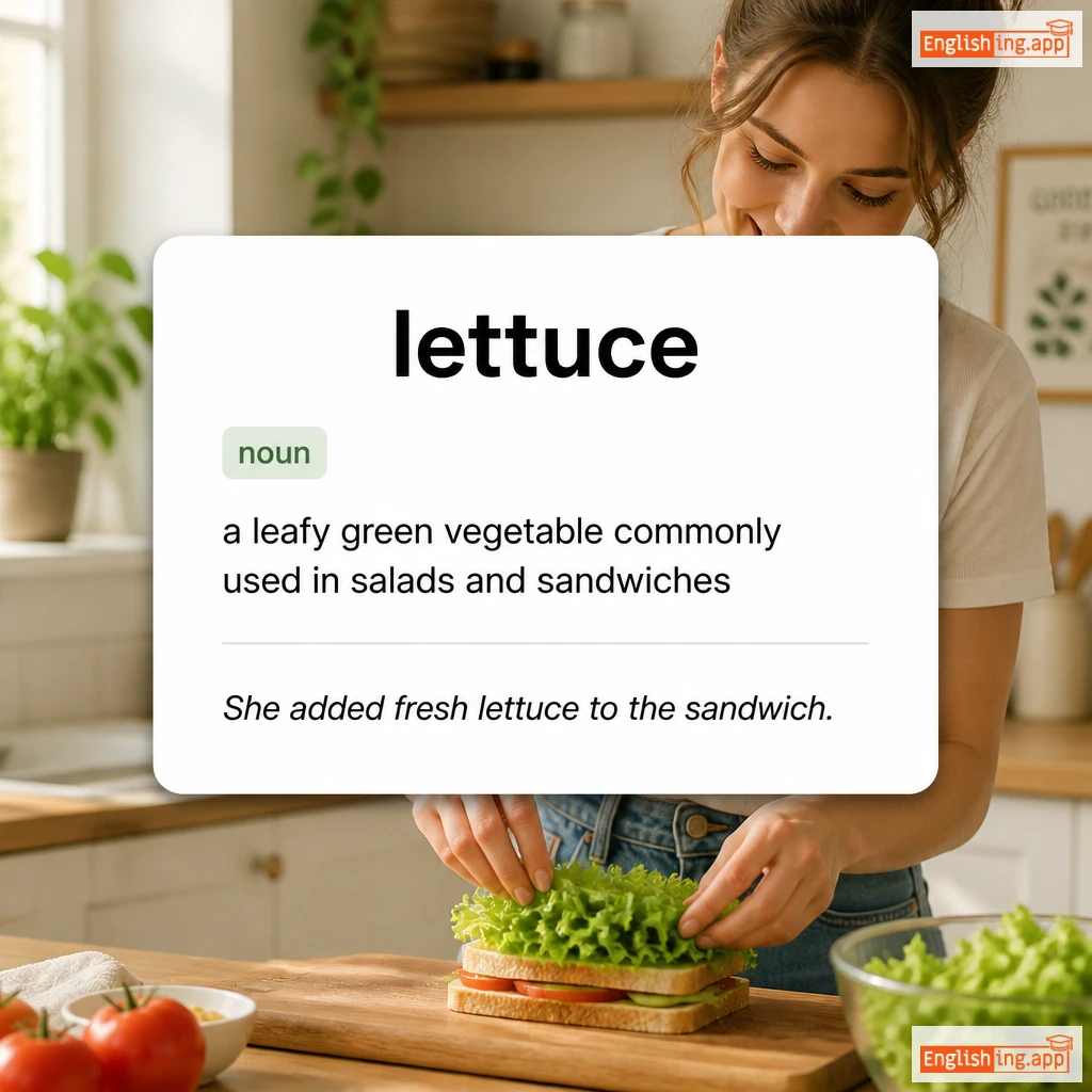 lettuce definition card — visual illustration of the meaning