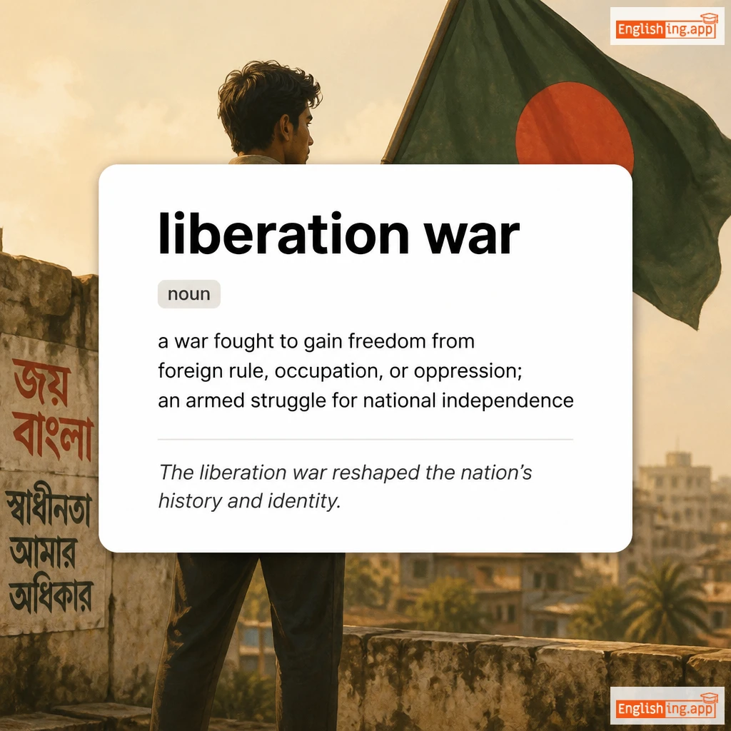 liberation war definition card — visual illustration of the meaning