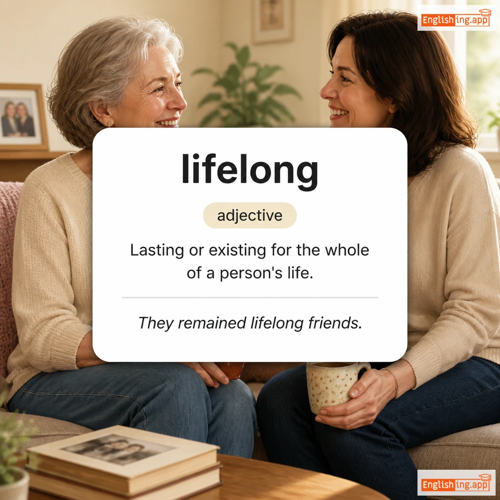 lifelong definition card — visual illustration of the meaning