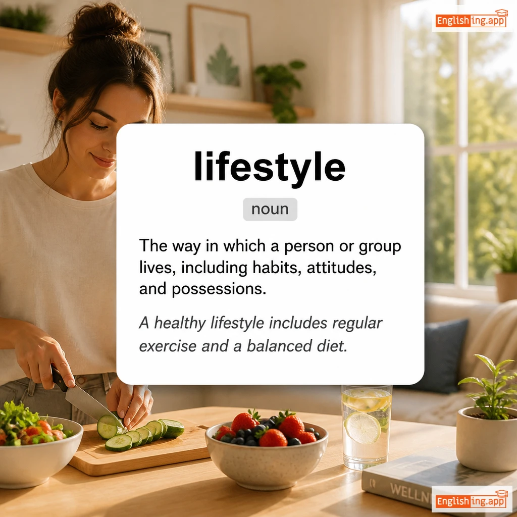 lifestyle definition card — visual illustration of the meaning
