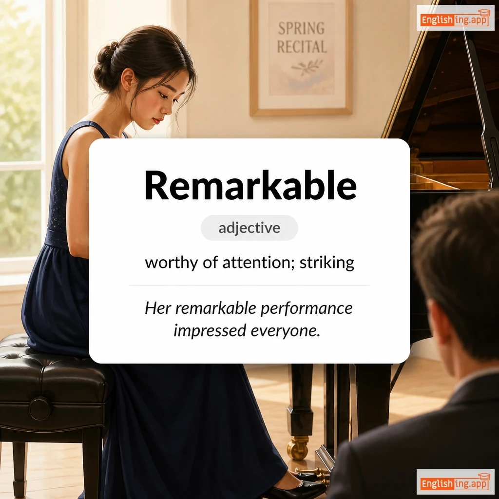 Remarkable definition card — visual illustration of the meaning