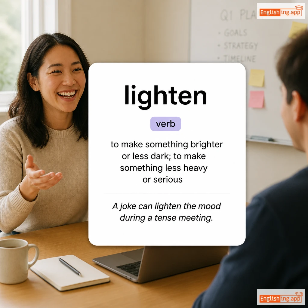 lighten definition card — visual illustration of the meaning