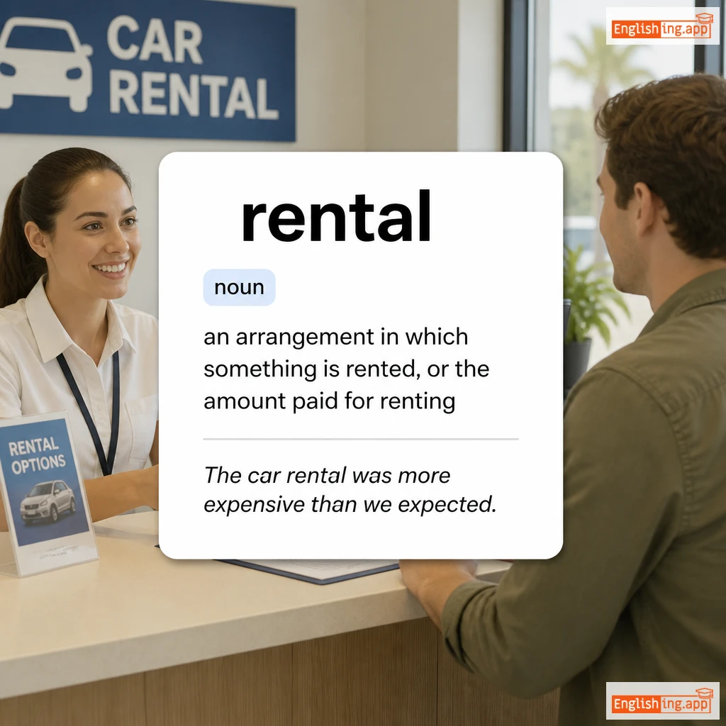 rental definition card — visual illustration of the meaning