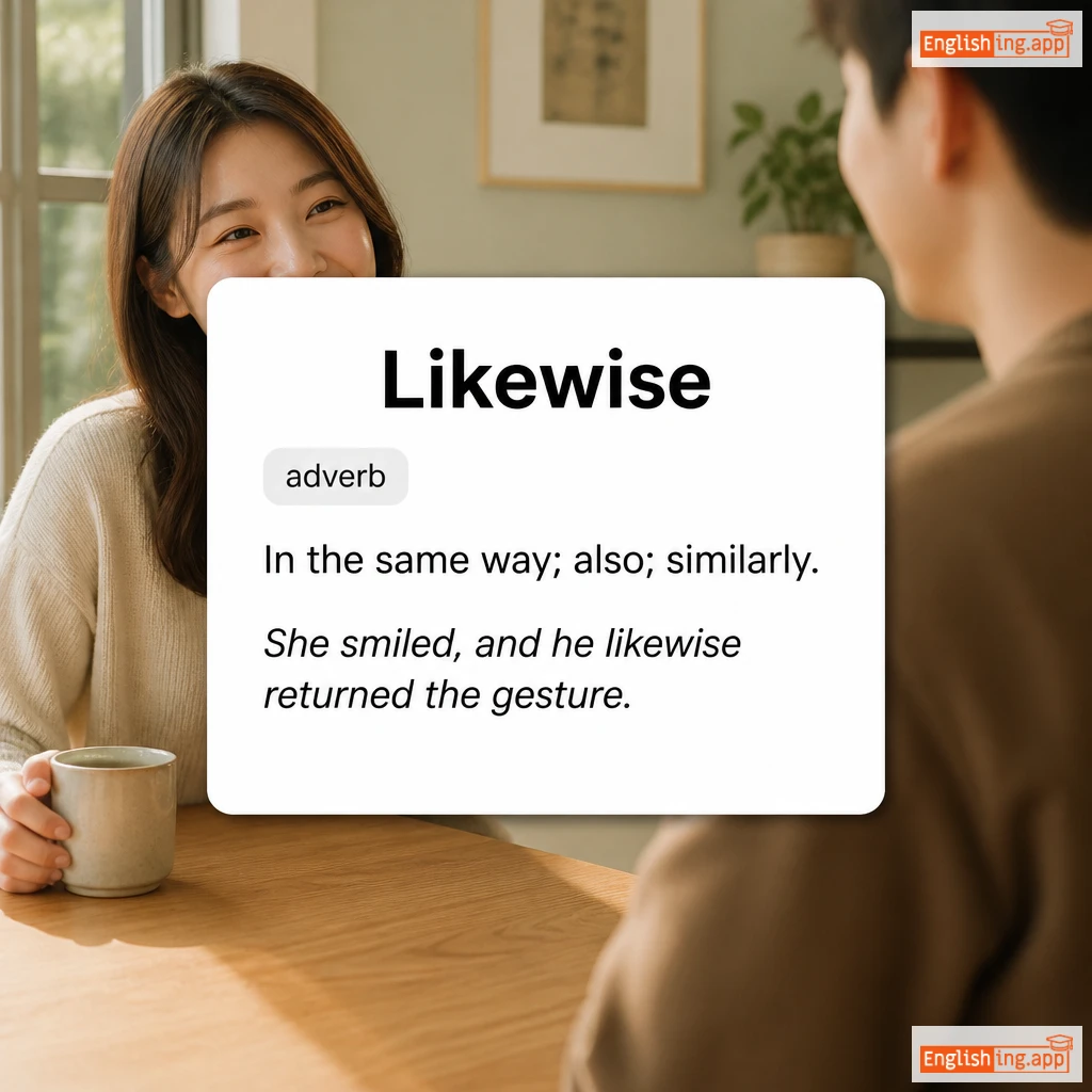 Likewise definition card — visual illustration of the meaning