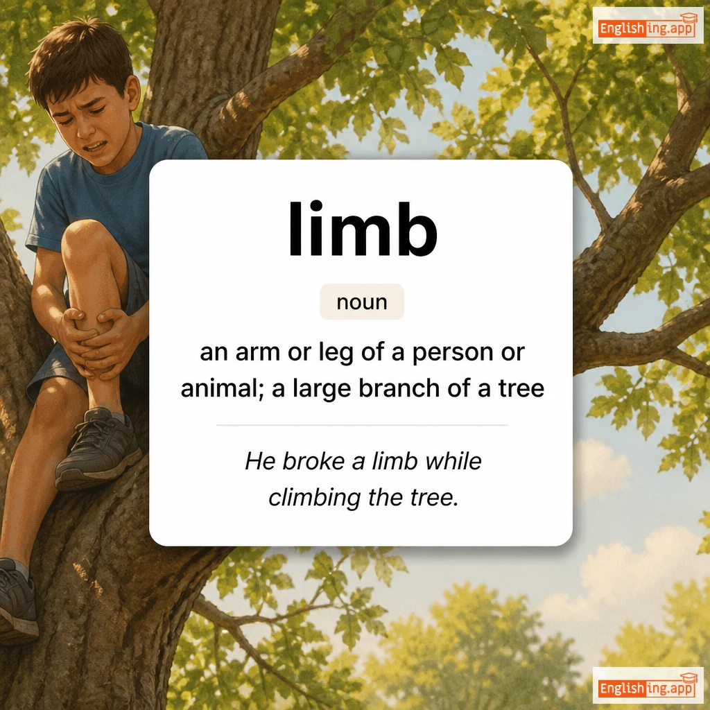 limb definition card — visual illustration of the meaning