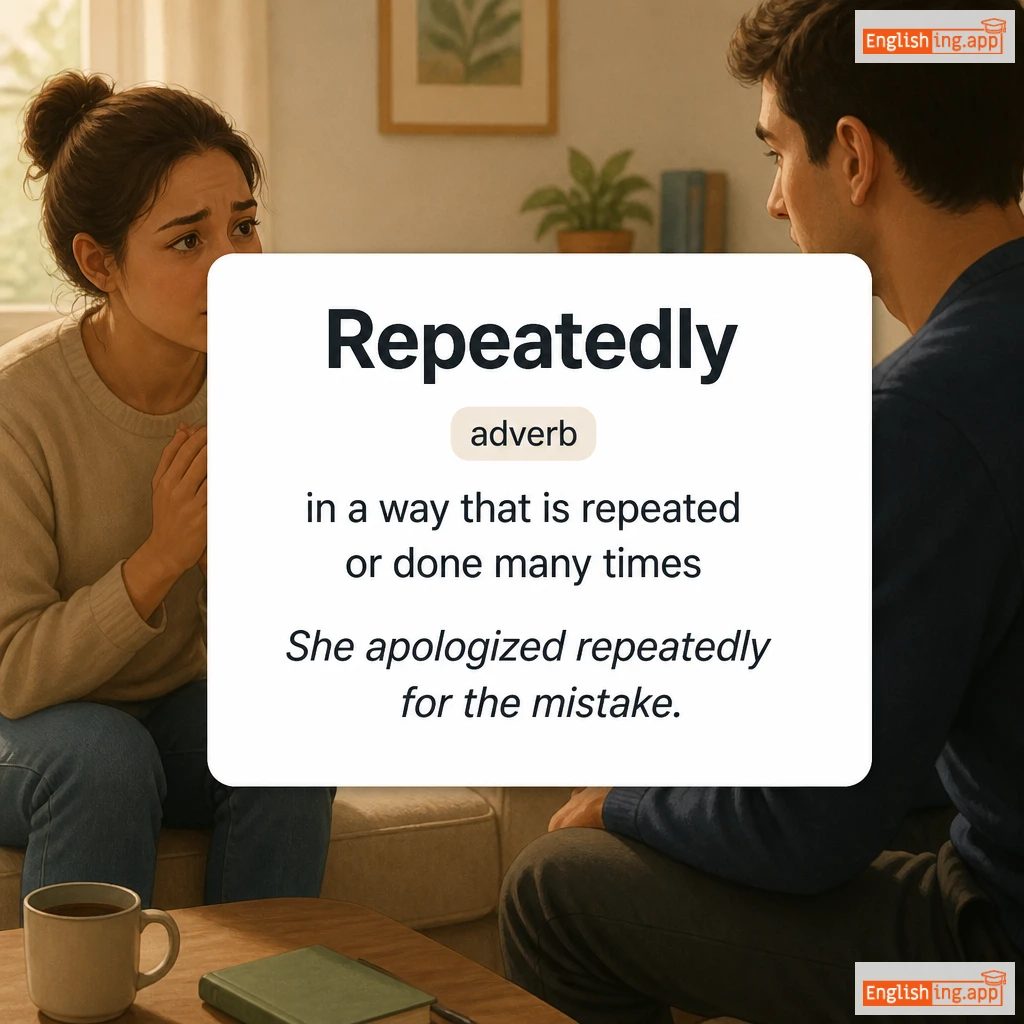Repeatedly definition card — visual illustration of the meaning