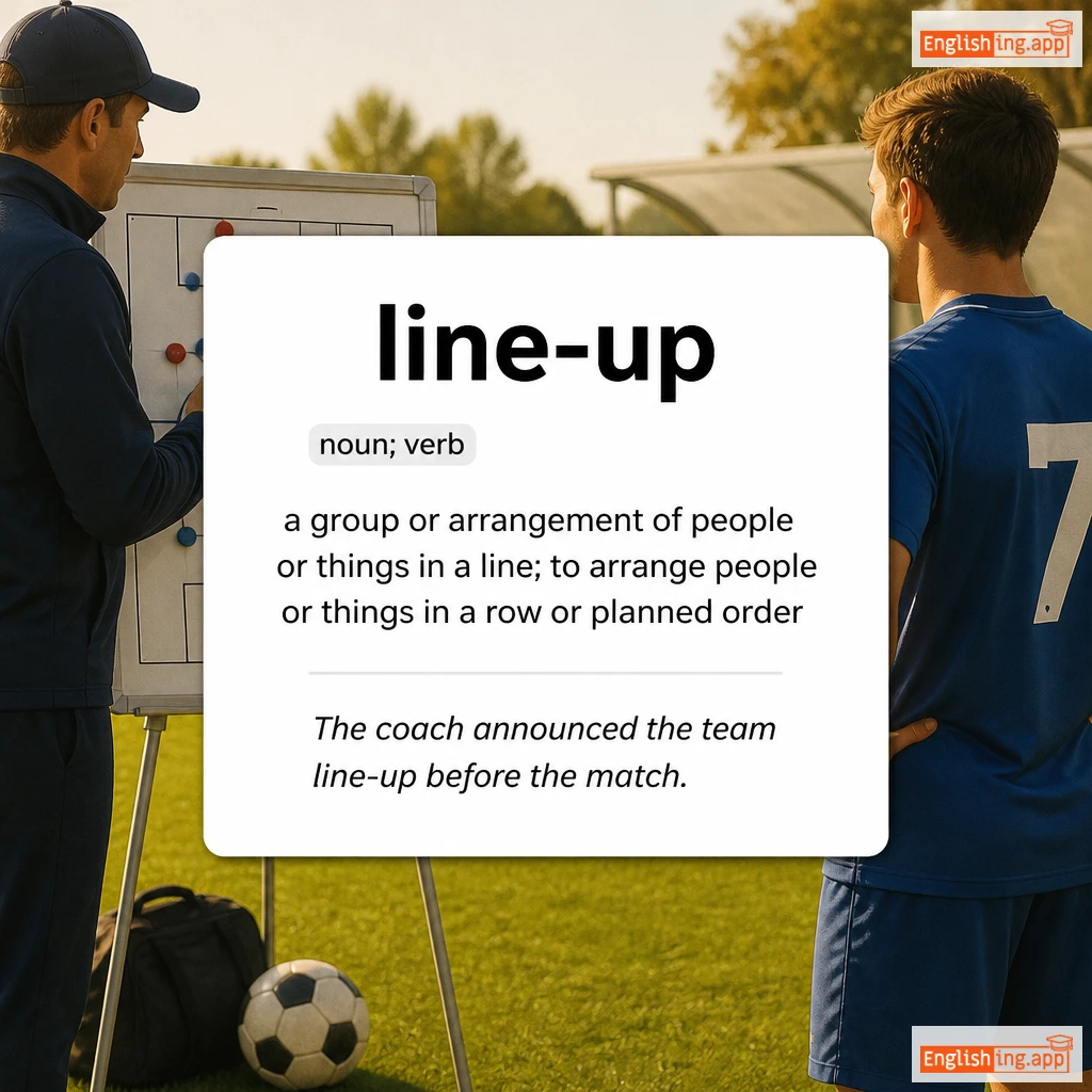 line-up definition card — visual illustration of the meaning