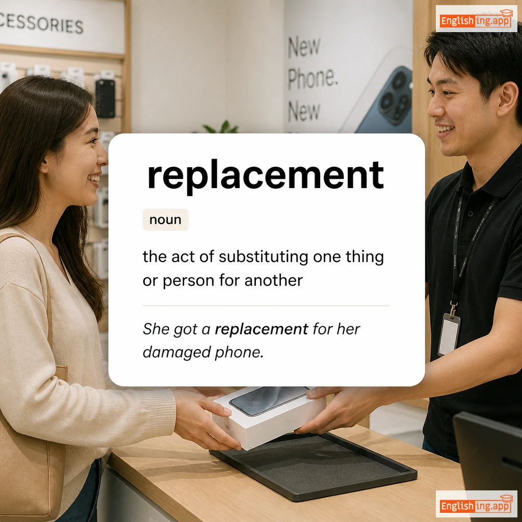 replacement definition card — visual illustration of the meaning