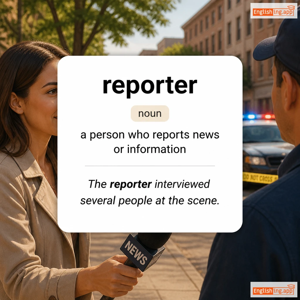 reporter definition card — visual illustration of the meaning
