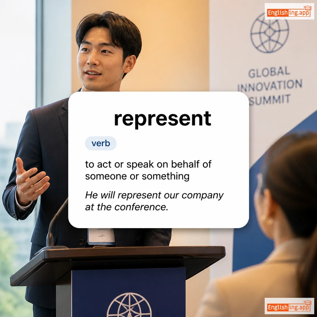 represent definition card — visual illustration of the meaning
