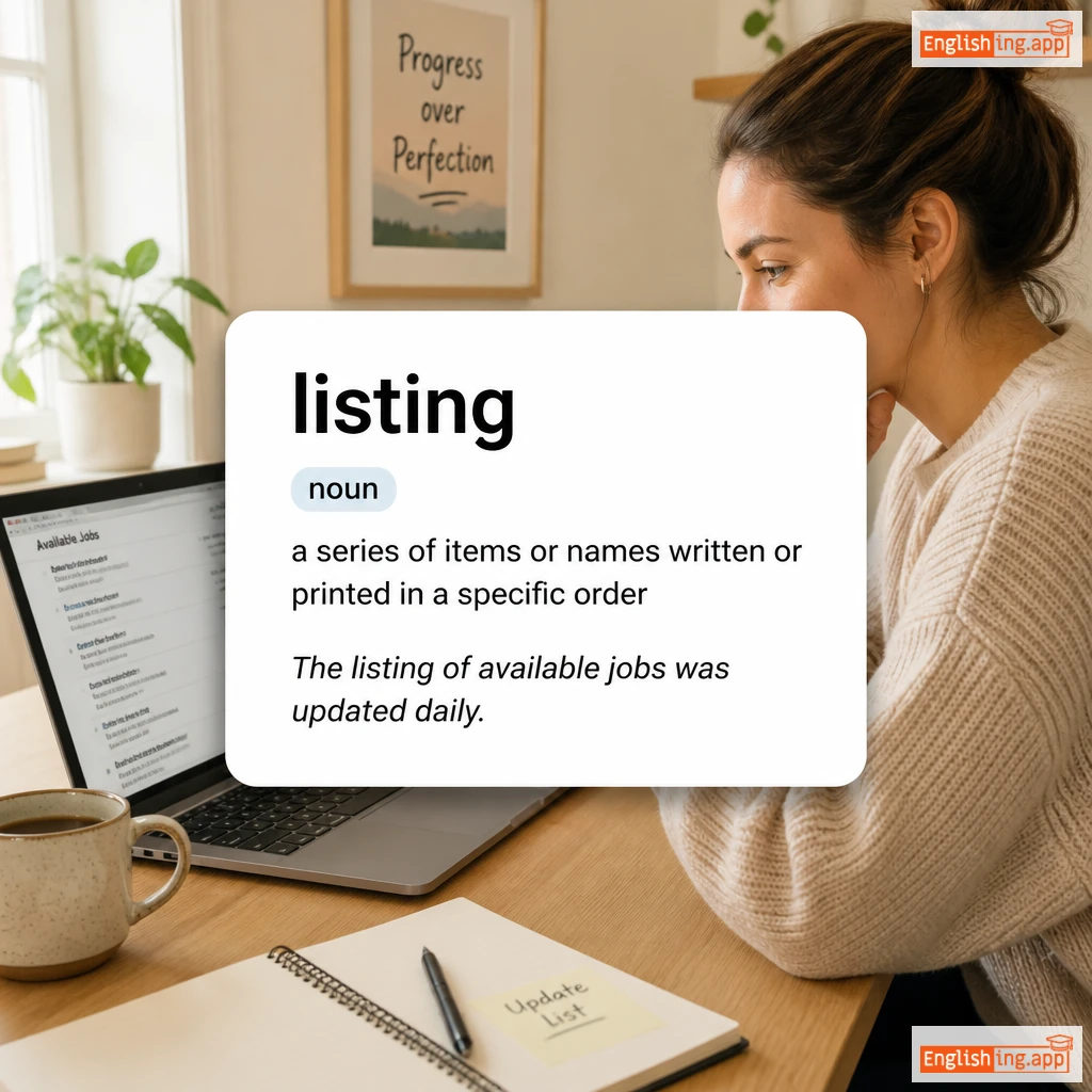listing definition card — visual illustration of the meaning