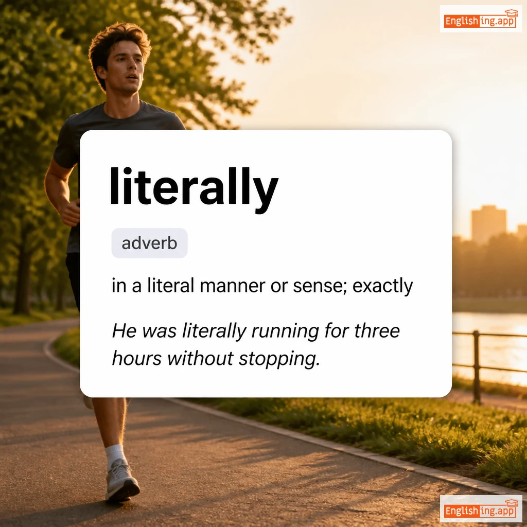 literally definition card — visual illustration of the meaning