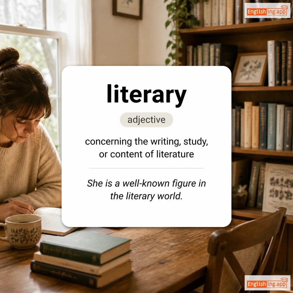 literary definition card — visual illustration of the meaning