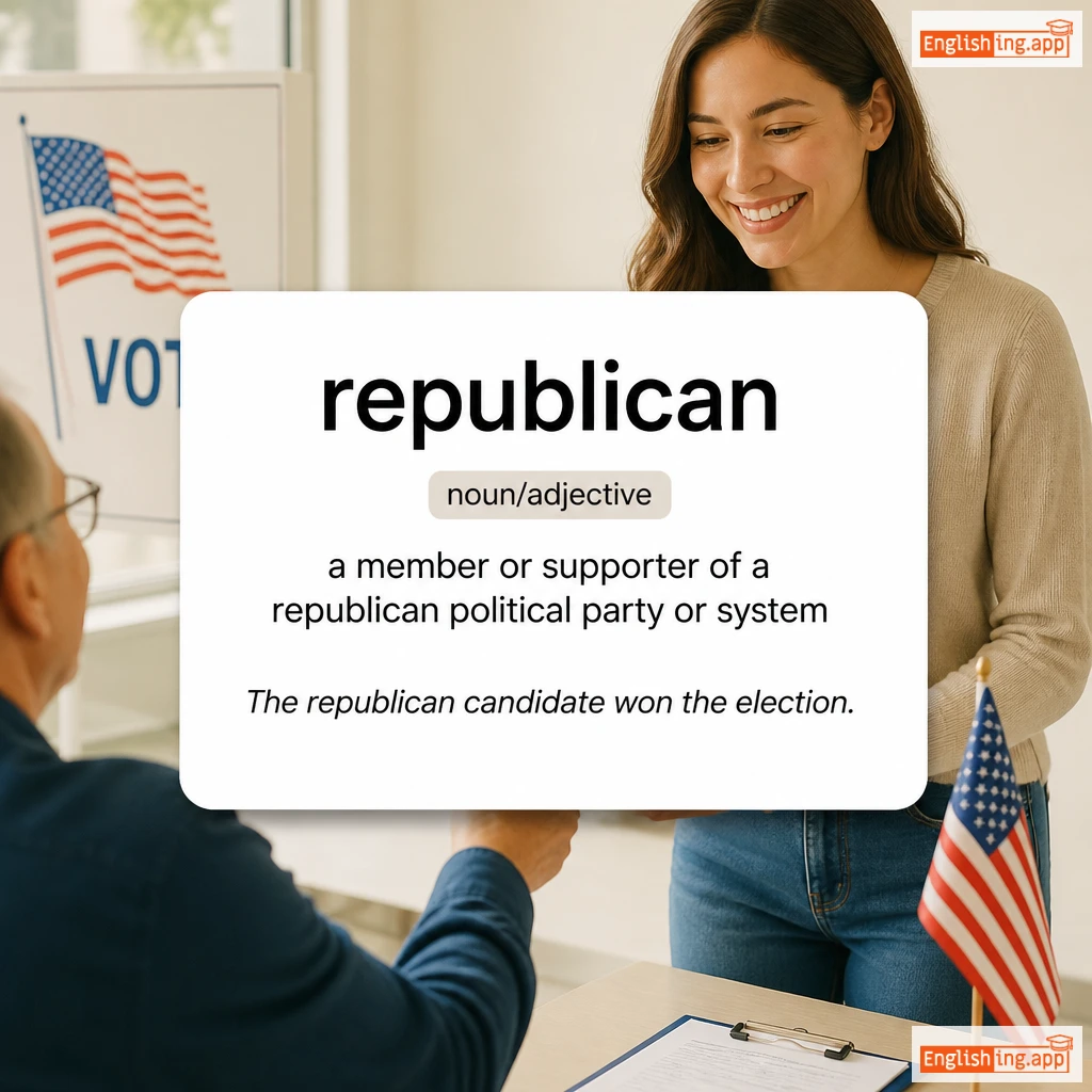 republican definition card — visual illustration of the meaning