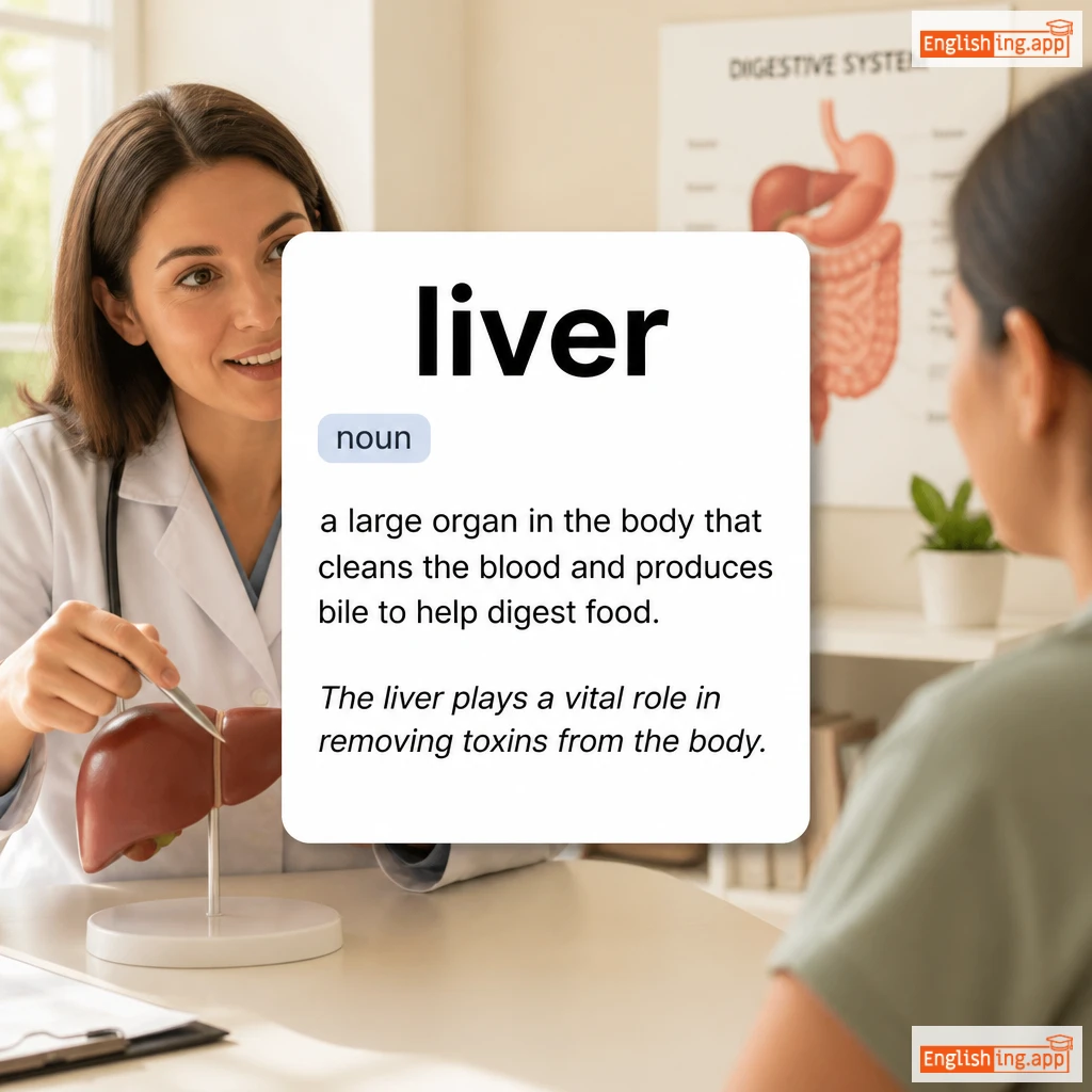 liver definition card — visual illustration of the meaning