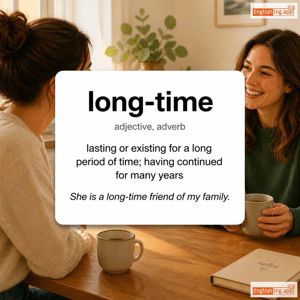 long-time definition card — visual illustration of the meaning