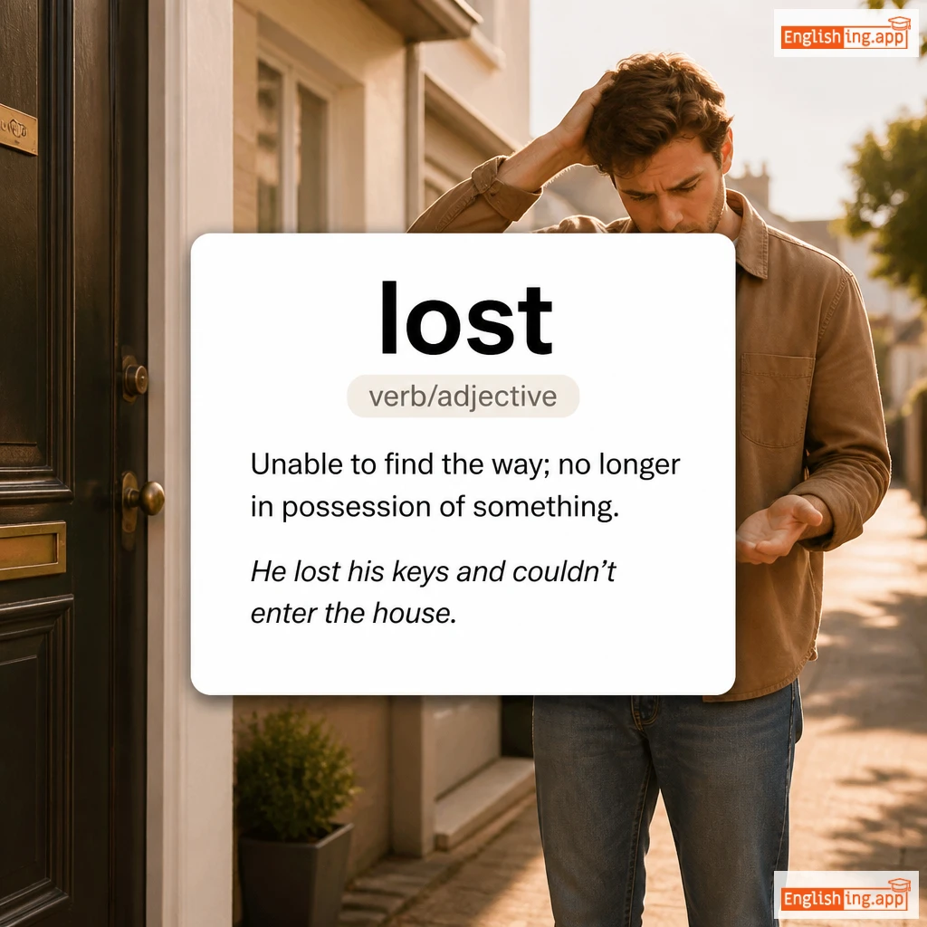 lost definition card — visual illustration of the meaning