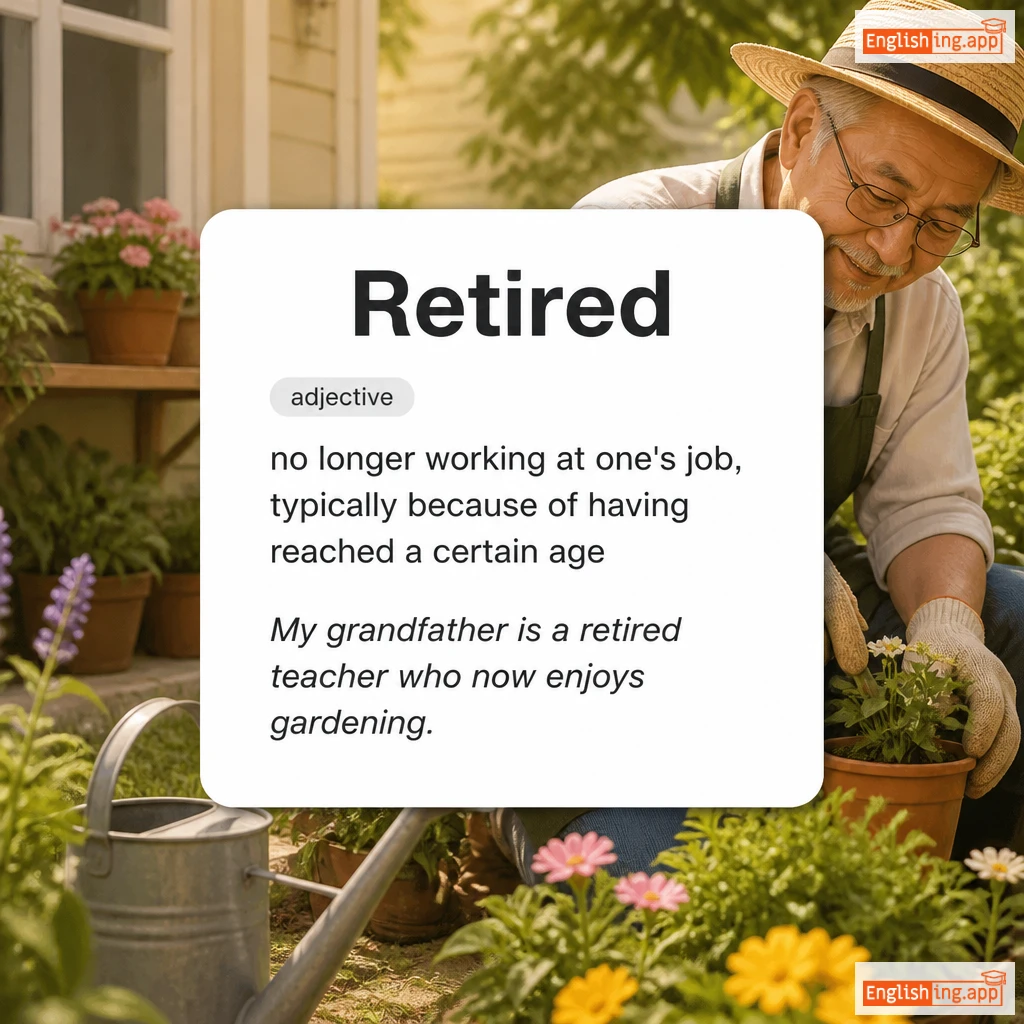 Retired definition card — visual illustration of the meaning